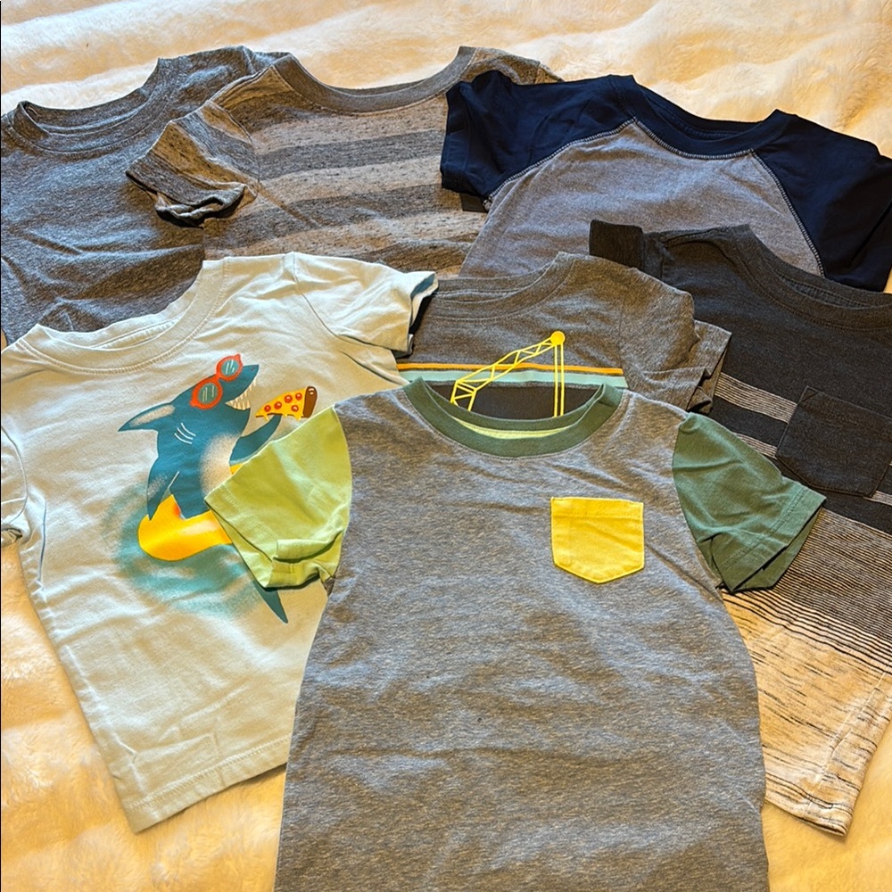 Cat & Jack Kids Short Sleeve Tees - Gray, Blue, Green, Yellow
